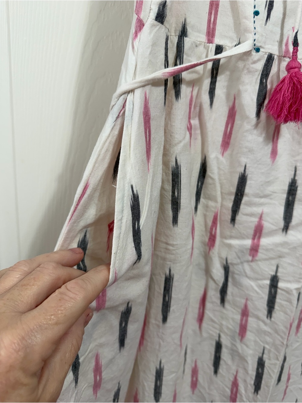 Mata Traders White Midi Dress with Pockets - Picture 4 of 10